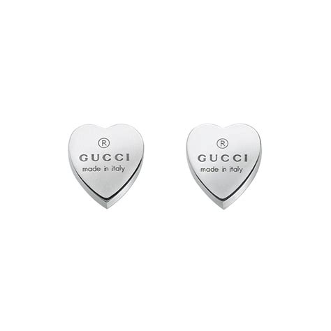 gucci trademark silver earrings|gucci sterling silver heart earrings.